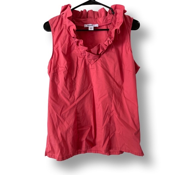 Katherine Barclay Coral Sleeveless V‎ Neck top - Picture 1 of 6